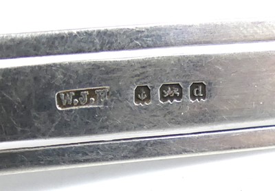 Lot 5 - Three Edwardian silver armorial clip bookmarks,...