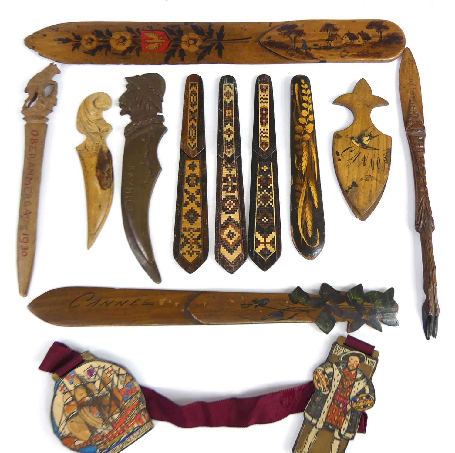 Lot 42 - A collection of carved olive and other wooden...