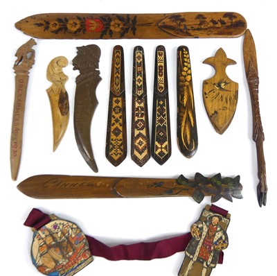 Lot 42 - A collection of carved olive and other wooden...