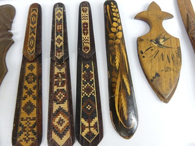 Lot 42 - A collection of carved olive and other wooden...
