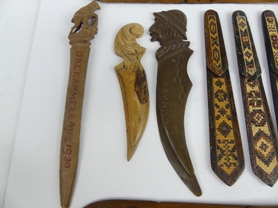 Lot 42 - A collection of carved olive and other wooden...