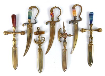 Lot 20 - Three Victorian brass novelty bookmarks in the...