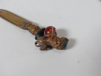 Lot 58 - A collection of Victorian hardstone topped...