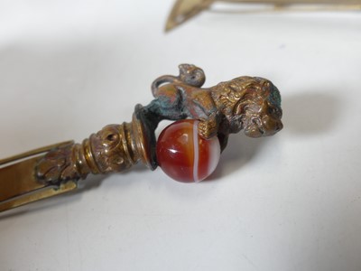 Lot 58 - A collection of Victorian hardstone topped...