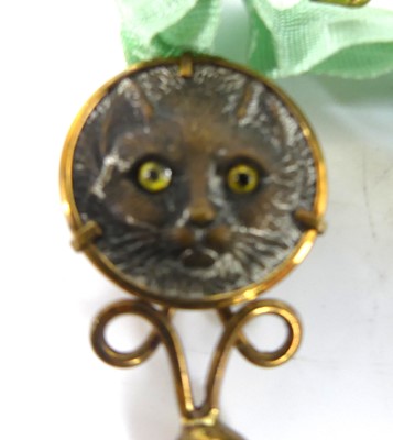 Lot 30 - An Edwardian novelty brass cat and mouse...