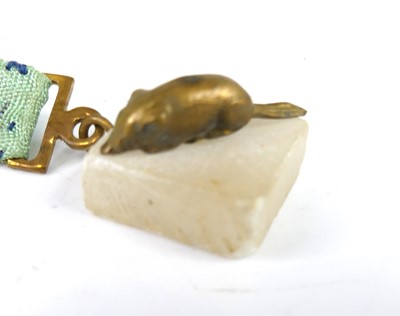 Lot 30 - An Edwardian novelty brass cat and mouse...