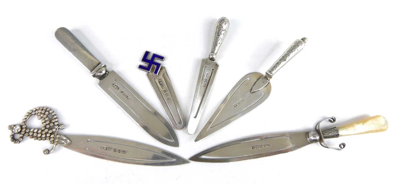 Lot 53 - Six Victorian and later silver novelty...