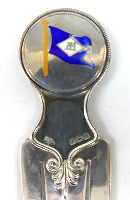 Lot 61 - A George V silver bookmark for the steamship S....