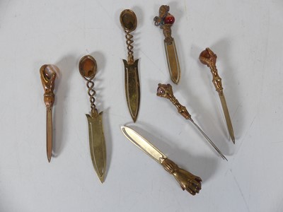 Lot 57 - Five early 20th century silver clip bookmarks,...