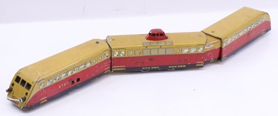 Lot 135 - French Hornby 0 Gauge ETAT 3-car Autorail car,...