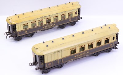 Lot 143 - Two Hornby 0 gauge Pullman coaches Alberta and...