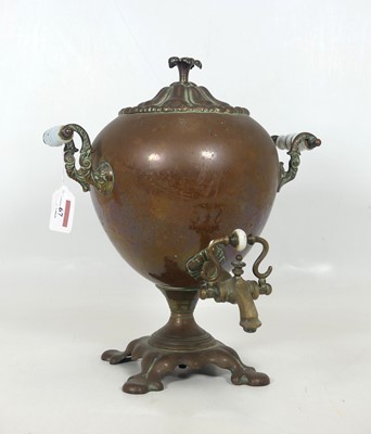 Lot 67 - A 19th century copper samovar, of typical urn...