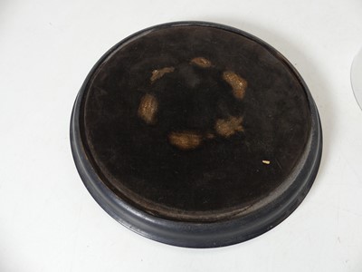 Lot 69 - A Victorian glass dome, on an ebonised stand,...
