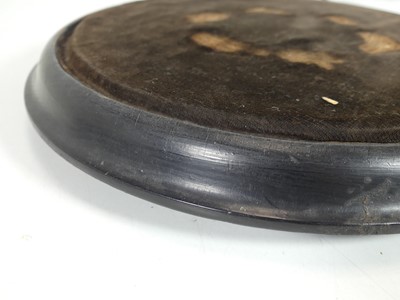Lot 69 - A Victorian glass dome, on an ebonised stand,...