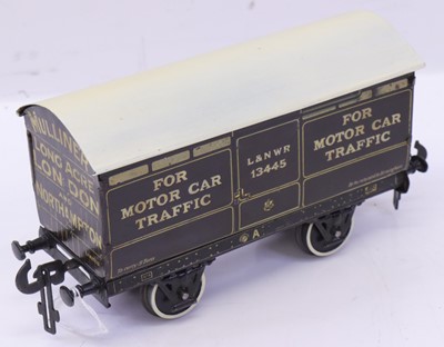Lot 125 - Bassett Lowke 0 gauge rare LNWR motor car van,...