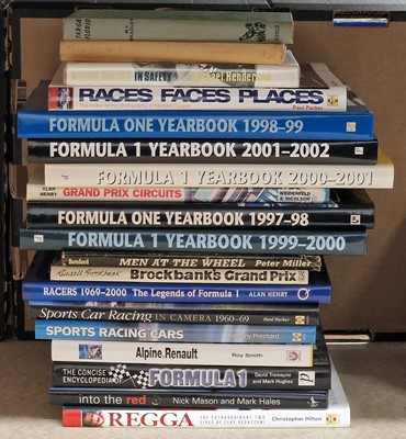 Lot 2053 - A box of racing interest collectors books, to...