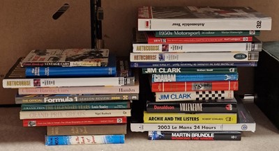 Lot 2054 - A box of racing interest collectors books, to...