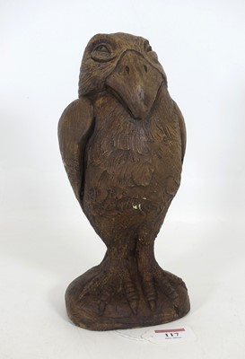Lot 117 - A painted stoneware figure of a grotesque bird,...