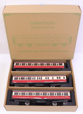 Lot 336 - Darstaed 0-gauge set of three bogie top light...