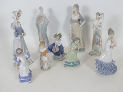 Lot 158 - A group of seven Lladro figures, to include a...