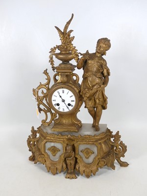 Lot 187 - A late 19th century French gilt metal and onyx...
