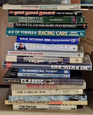 Lot 2062 - A box containing racing-related collectors'...