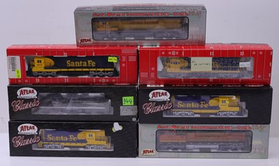 Lot 888 - 7 various boxed Atlas HO American Outline...