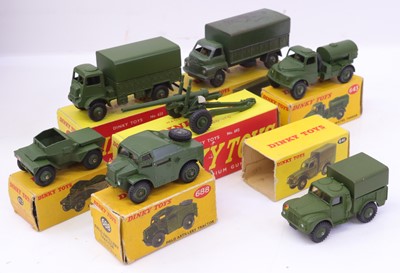 Lot 1151 - Dinky Toys group of 7 Military diecasts to...
