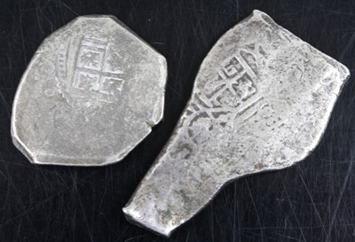 Lot 2025 - Spain, 8 reales cob, obv; crowned coat of arms,...
