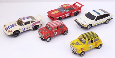 Lot 340 - 5 various loose Scalextric slot racing cards,...