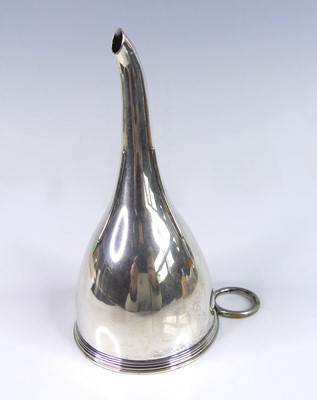 Lot 2103 - A George III silver two-piece wine funnel,...