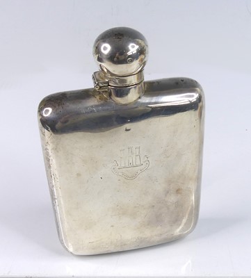 Lot 2117 - A late Victorian silver hip flask, having a...