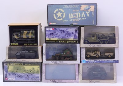Lot 394 - 21 various boxed mixed scale Military diecasts,...