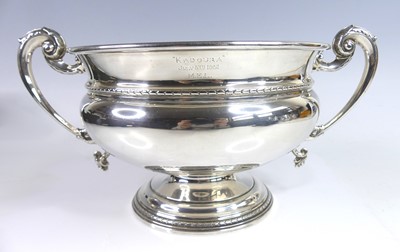 Lot 2134 - A mid-20th century silver twin-handled punch...