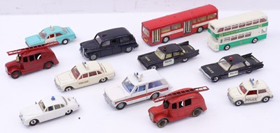 Lot 311 - 12 various loose Dinky Toy emergency services...