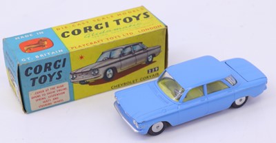 Lot 1217 - Corgi Toys No. 229 Chevrolet Corvair, dark...