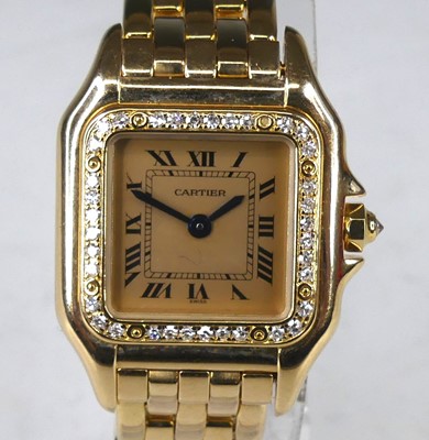 Lot 2606 - A lady's 18ct gold Cartier Panthere wristwatch,...