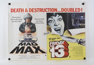 Lot 1042 - Mad Max/Friday The 13th, UK quad double bill...