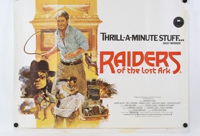 Lot 1043 - Raiders of the Lost Ark, 1981, UK quad film...