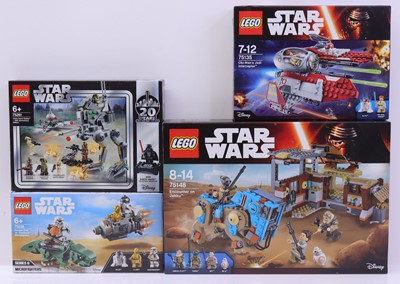 Lot 16 - Lego Disney Star Wars group of four sets, to...