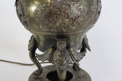 Lot 23 - A Japanese brass vase, with applied dragon...