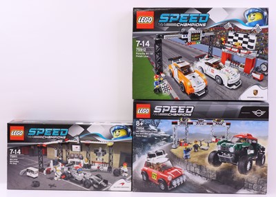 Lot 77 - Lego Speed Champions group of three sets to...
