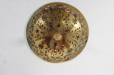 Lot 31 - A pair of gilt metal censers, each having a...
