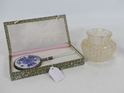 Lot 40 - A Roman style glass bottle vase, together with...