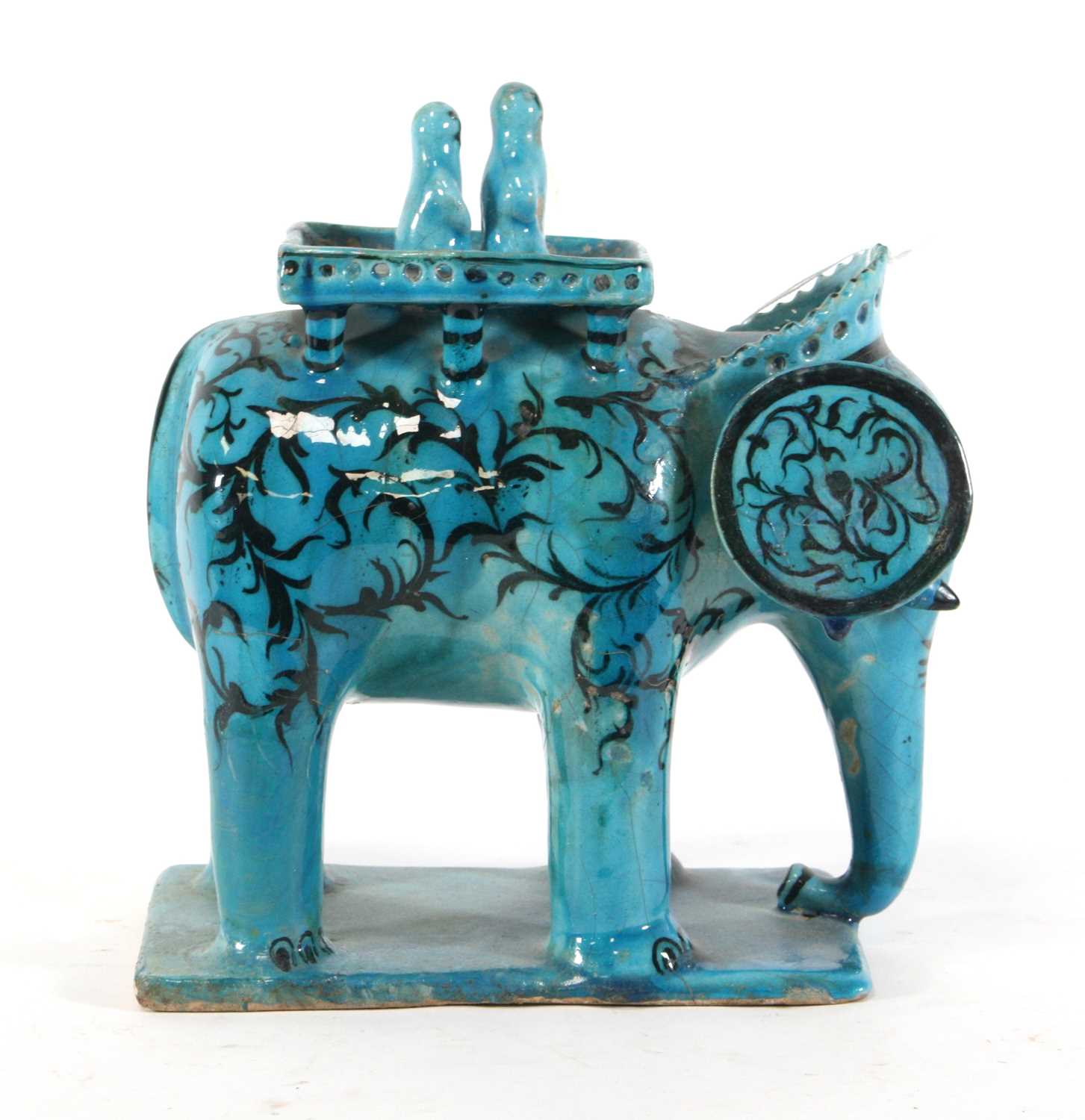 Lot 46 - An Ottoman style turquoise glazed earthenware...