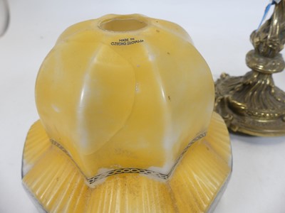 Lot 49 - A French polished brass table lamp in the...