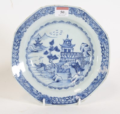 Lot 50 - A Chinese export porcelain blue and white soup...