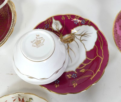 Lot 57 - A collection of teacups and saucers, to...