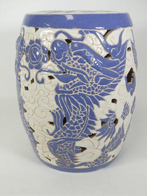 Lot 80 - A contemporary Chinese pottery garden seat,...