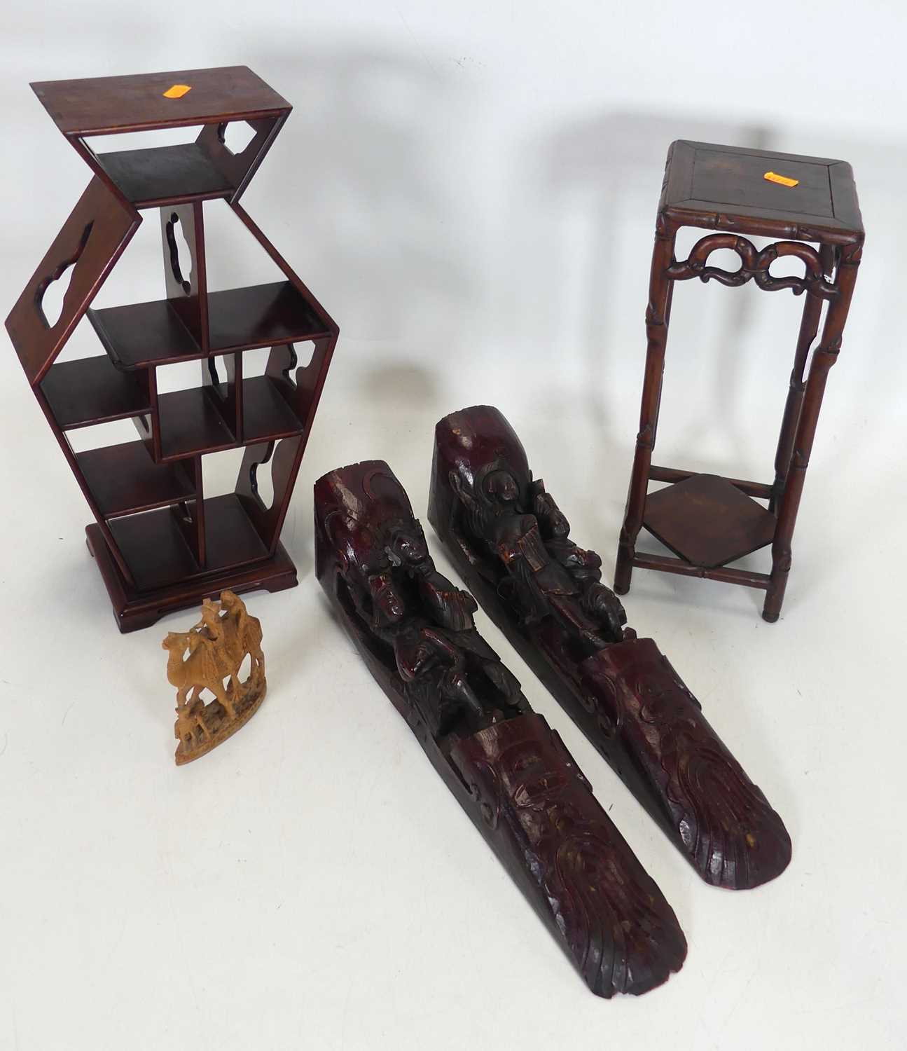 Lot 113 - A 20th century Chinese hardwood vase stand, of...